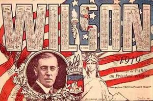 Calendar paying homage from Paris to President Woodrow Wilson 1856-1924 by Derfla