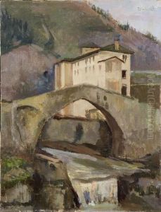 Veduta Di Borgo Con Antico Ponte by Gaetano Ricchizzi