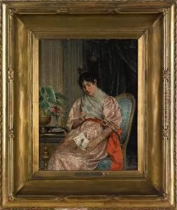 Young Woman In An Elaborate Interior Young Woman In An Elaborate Interior