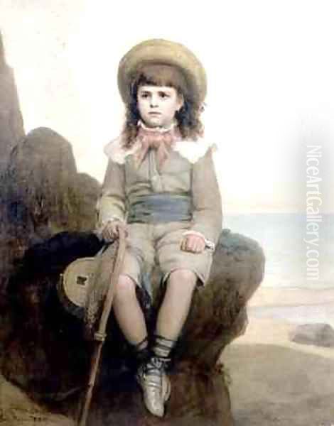 Young Boy on a Rock - view 1