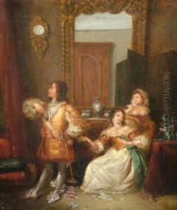 Cavalier With A Lady And Attendant In An Interior Cavalier With A Lady And Attendant In An Interior