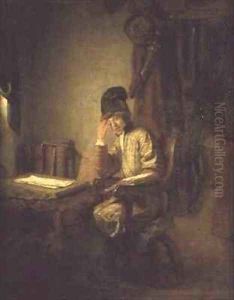 A Young Philosopher in His Study by Heiman Dullaert