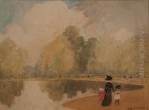 View Of The Round Pond by Alfred William Rich