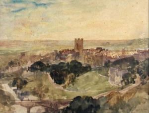 View Of A Walled Town by Alfred William Rich