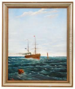 Angfartyg Med Unionsflagga by Otto Ludvig Richarde