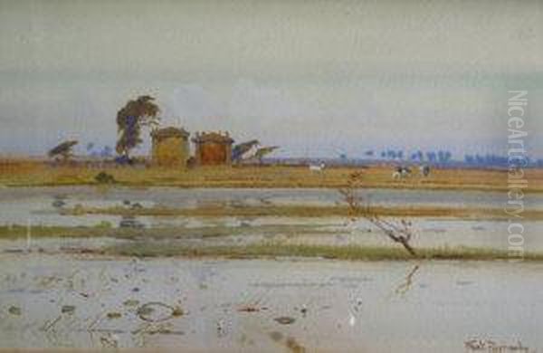 Dutch Landscape With Buildings And Animals - view 1