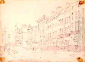 Bentinck Street off Manchester Square London by Thomas Colman Dibdin
