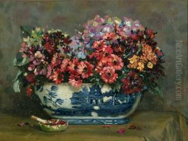Still Life With Flowers In A Willow-pattern Tureen - view 1