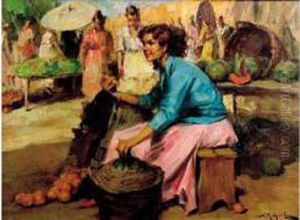La Marchande D'oranges by Richard Peter Richards
