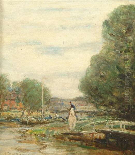 A Horseand Rider Appraching A Bridge - view 1