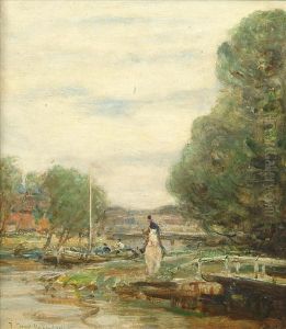 A Horseand Rider Appraching A Bridge A Horseand Rider Appraching A Bridge