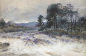River In Full Spate by Frederick Stuart Richardson