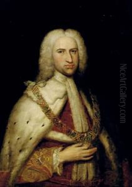 Portrait Of A Nobleman, 
Three-quarter-length, In Garter Robes With The Order Of St. George - view 1