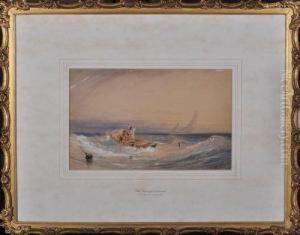Fishermen In An Open Boat Hailing A Passing Yawl