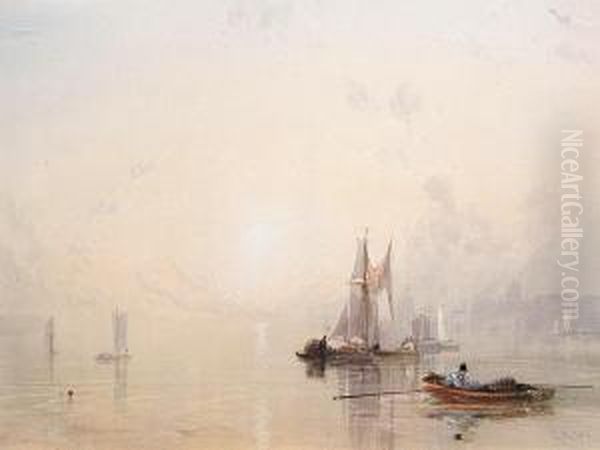 Shipping At Sunset On The Tyne - view 1