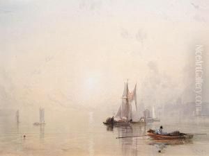 Shipping At Sunset On The Tyne