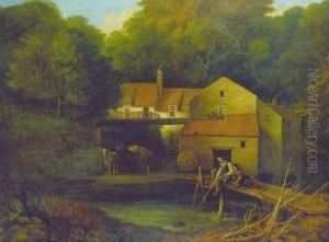 Fishing At The Bridge by Thomas Miles Richardson
