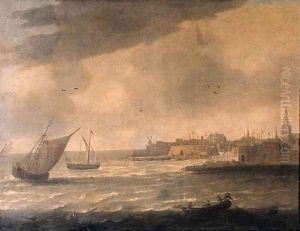 A view of Flushing from the Schelde by Hieronymus Van Diest