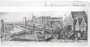 Granaries in Gdansk on the Maltawa River by Aegidius Dickmann