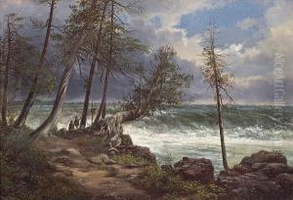 A Coastal Path And Stormy Sea - view 1