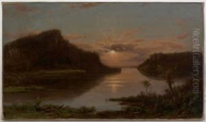 Tropical Sunset Landscape by Ferdinand Reichardt