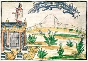 Montezuma II 1466-1520 watching a comet by Diego Duran
