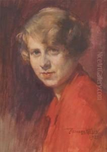 Jeune Femme A La Tunique Rouge