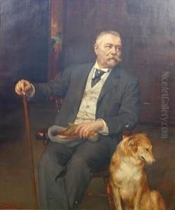 Mannenportret Met Hond.