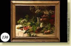 Nature Morte Au Samovar, Aux Fleurs, Aux Fruits Et Auxlegumes