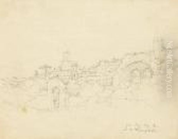 Ansicht Roms, Vom Palatin Aus, Rechts Die Maxentius Basilika - view 1