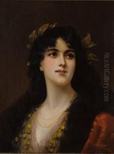 Frauenbildnis by Edouard Frederic Wilhelm Richter