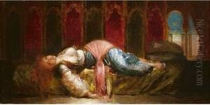 Odalisque Alanguie . by Edouard Frederic Wilhelm Richter