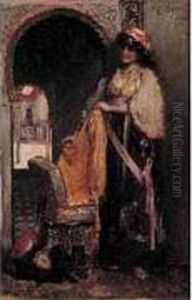 Femme Orientale Et La Boite A Tresors by Edouard Frederic Wilhelm Richter