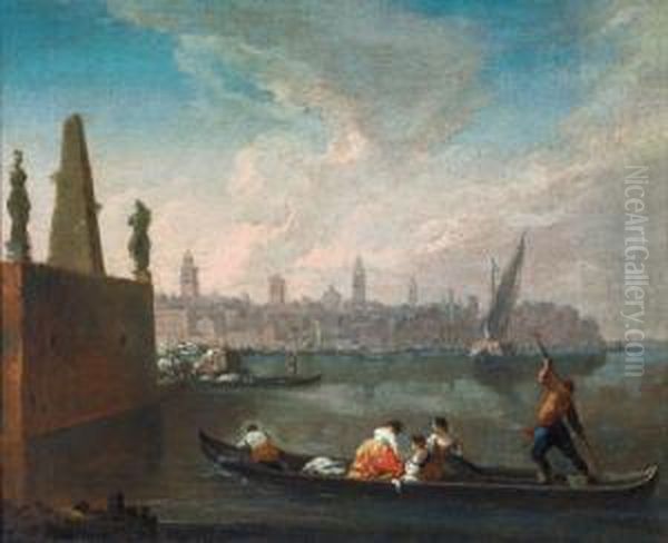 Una Veduta Fantastica Di Venezia
 Con Una Gondola Incui Siedono Giovani Donne Nel Bacino Di San Marco - view 1