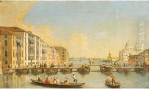 View Of The Grand Canal And Santa Maria Della Salute, Venice by Giovanni Richter