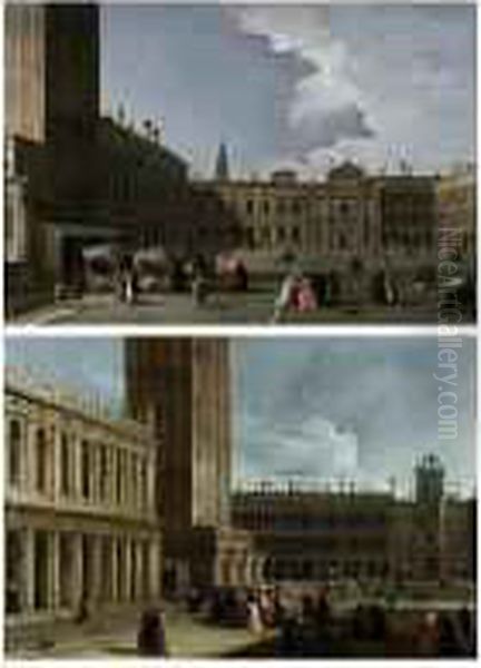 Venice, A View Of The Piazza San
Marco Looking North From The Piazzetta Towards The Clock-tower by Giovanni Richter