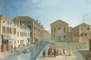 The Piazza And Church Of S. Giuseppe, Venice by Giovanni Richter