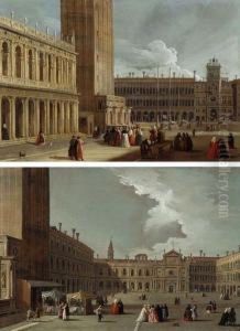 La Piazzetta Di San Marco Verso La Torre Dell""orologio by Johann Richter