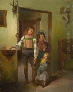 Der Erste Kirchgang. by Wilhelm Richter