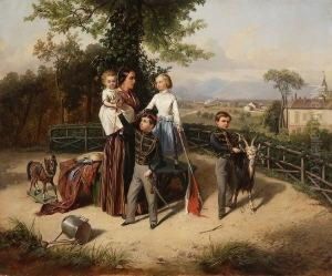 Junge Frau Mit Vier
Kindern by Wilhelm Richter