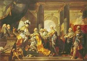 Louis XVI King of France Receiving the Homage of the Knights of the Order of St Esprit at Reims