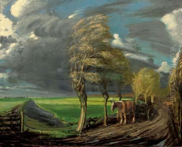 Dutch Landscape In Stormy Weather - view 1