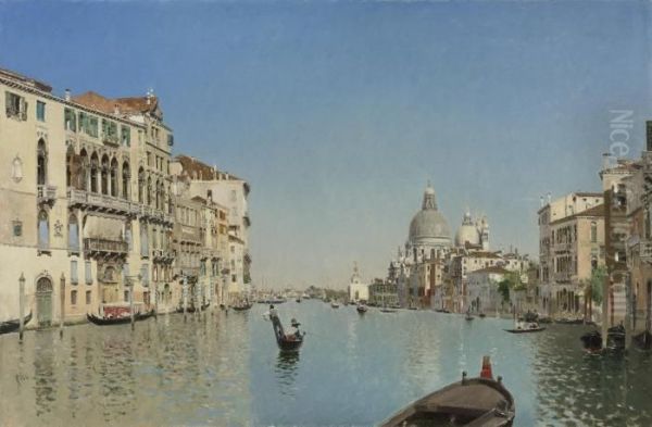 A Gondola On The Grand Canal by Martin Rico y Ortega