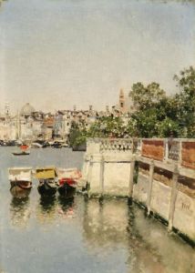 Venetian Scene With Santa Maria Della Salute In The Distance