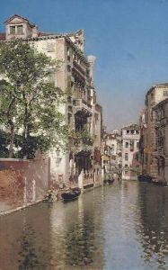 Canal San Giovane, Venice by Martin Rico y Ortega