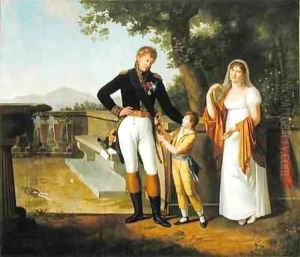 General Rossetti 1776-1840 Commandant of Naples and his Family by Guillaume Descamps