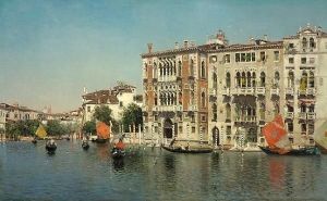 A View Of Palazzo Cavalli And Palazzo Barbaro On The Grand Canal
