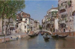 Rio San Trovaso, Venice by Martin Rico y Ortega