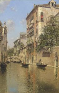 A Canal In Venice by Martin Rico y Ortega