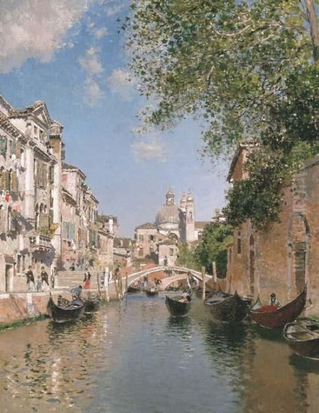Gondolas On A Canal, Venice - view 1
